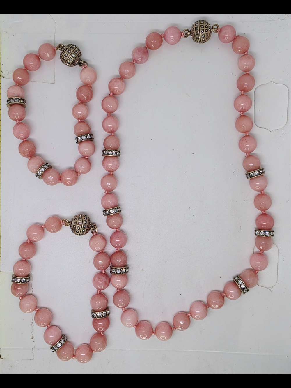 Chloe & Isabel Cherry Quartz Convertible Necklace Bracelet Set Heavy Stone Set